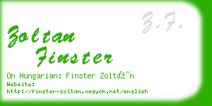 zoltan finster business card
